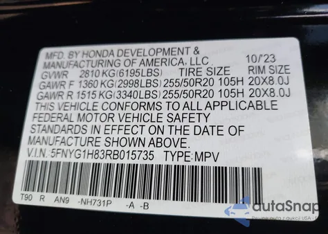 2024 Honda Pilot Elite from USA, damaged, VIN 5FNYG1H83RB015735